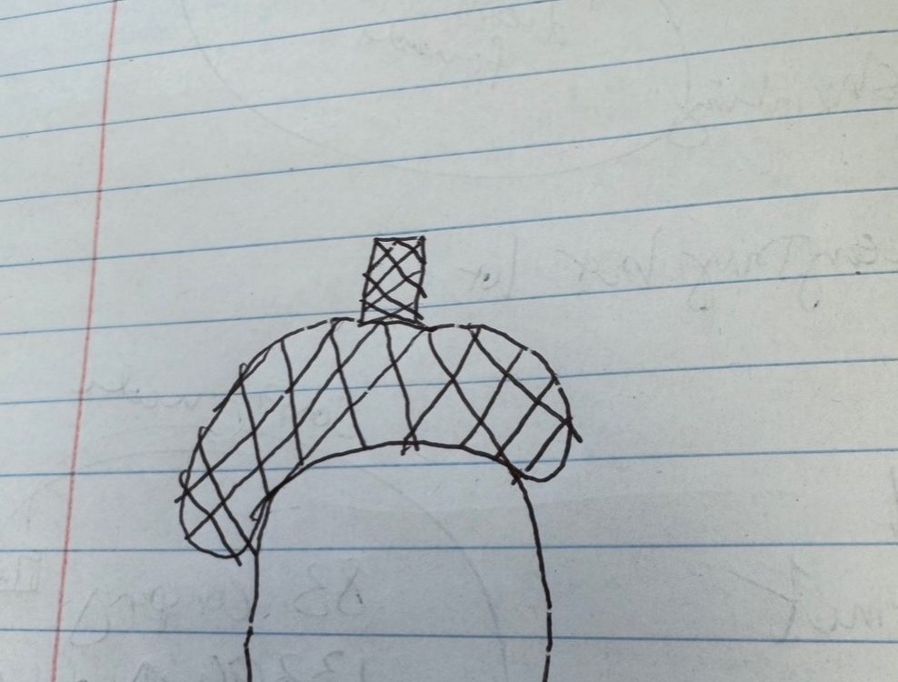 Seth's original notebook sketch of Dylan the Acorn